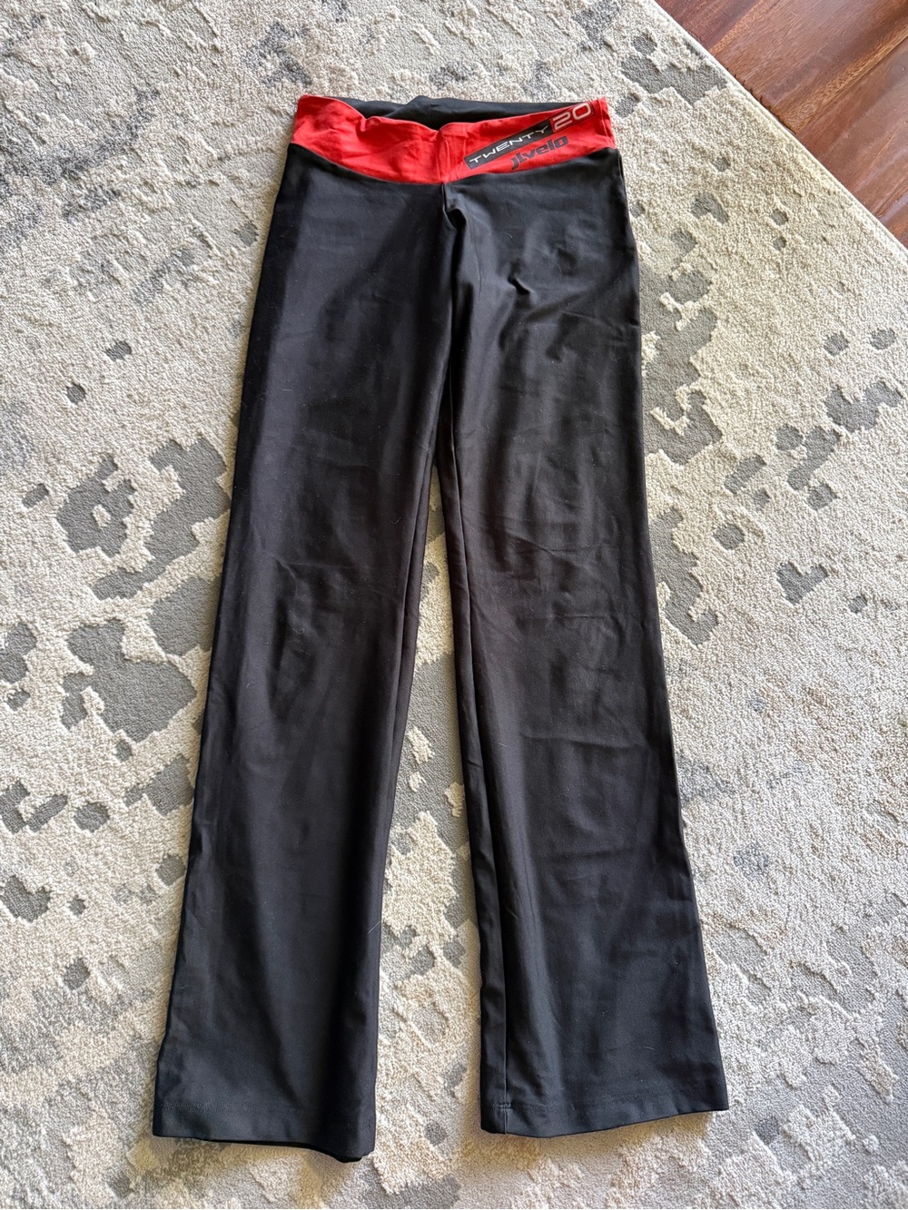 Black Yoga Pants with Red Waistband